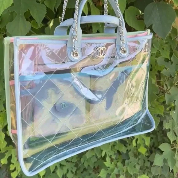 💎✨ GORGEOUS ✨💎 RUNWAY CHANEL CLEAR TOTE COCO SPLASH - Picture 6 of 14